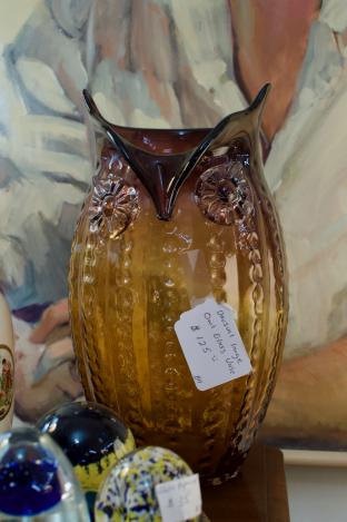 Unusual large owl glass vase