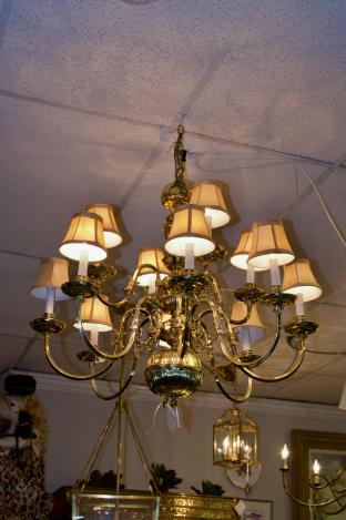 Brass chandelier