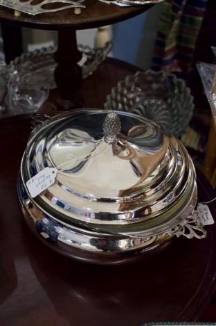 Silverplate covered bowl
