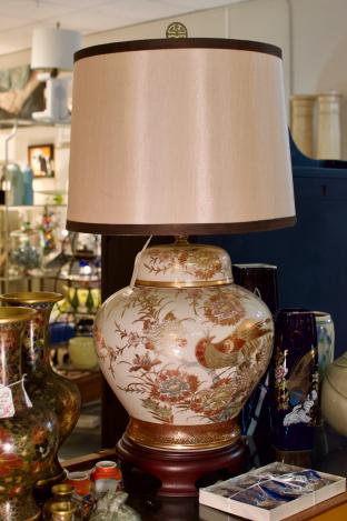 Large Satsuma ginger jar lamp