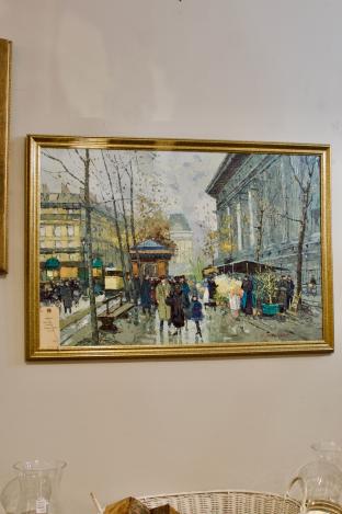 Original Parisian street / flower market scene
