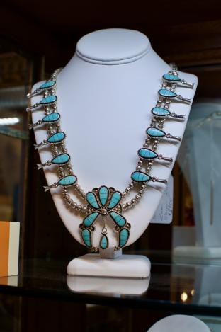 S. Lawsayate Zuni squash blossom necklace