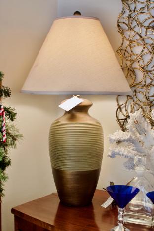 Bronze & green colored lamp