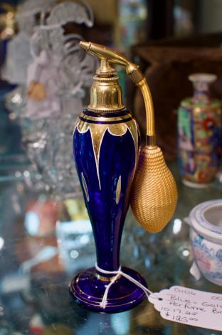Blue & gold perfume bottle