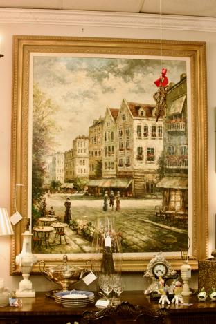 Large oil on canvas - street scene