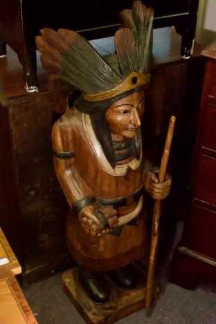 Hand carved wood Indian