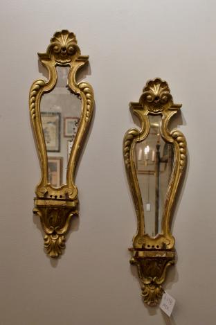 Pair of vintage gilt wood Florentine wall mirrors