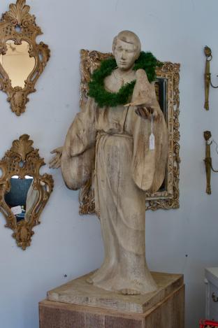 Carved wood St Francis statue