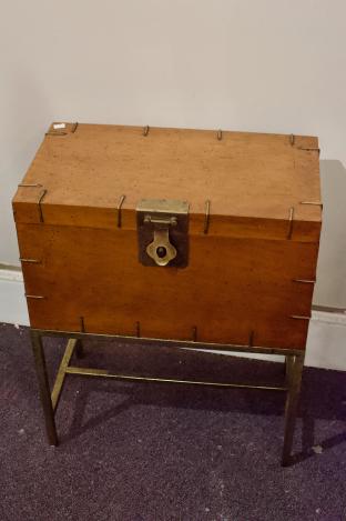 Georgian style document box on brass stand