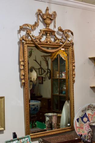 French Louis XVI style giltwood mirror