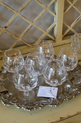 6 Stuart crystal brandy glasses