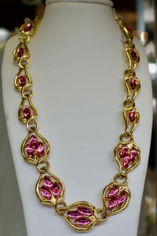 Gold & pink necklace