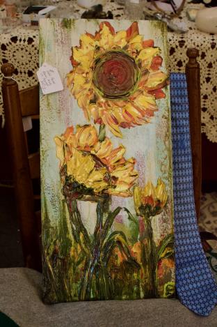 Eddie Powell “Flower Series” acrylic on board