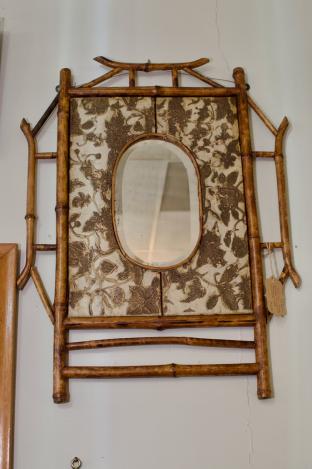 Late 19th C. Faux bamboo mirror