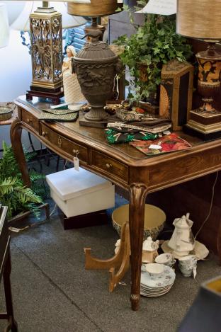 Burlwood desk by century