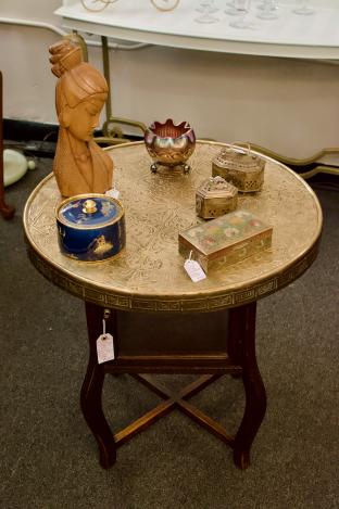 Unusual vintage oak vitrine