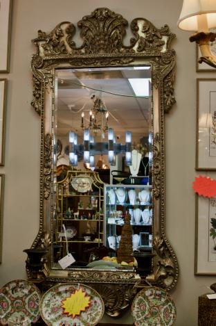 Silver framed mirror