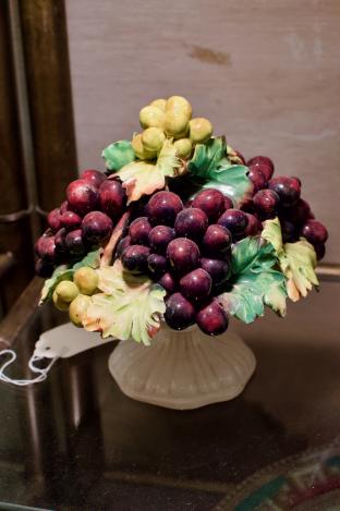 Italian ceramic grape topiary