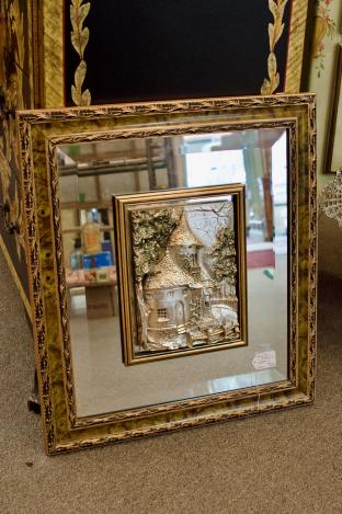 Sterling plaque on mirror