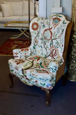 Pair of wing back chairs