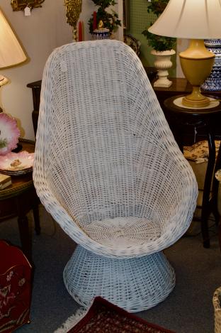 Vintage wicker bucket chair