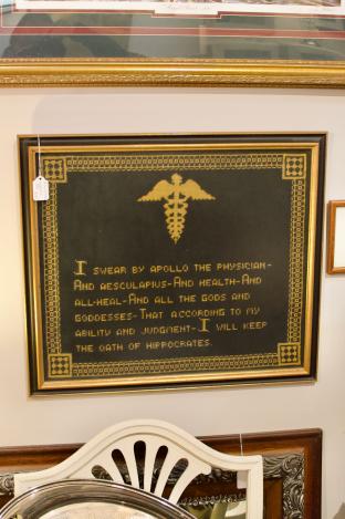 Hand stitched hippocratic oath