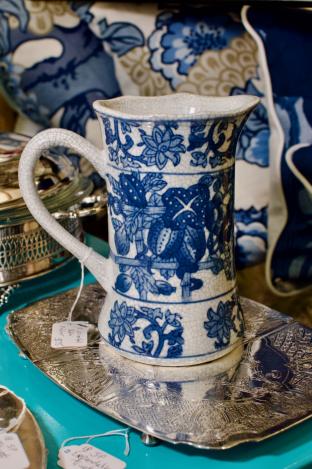 Oriental blue & white pitcher