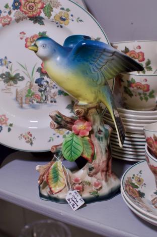 Vintage Japanese bird - blue