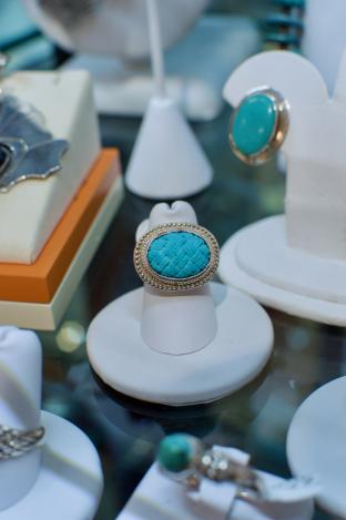 Carved Turquoise & Sterling ring