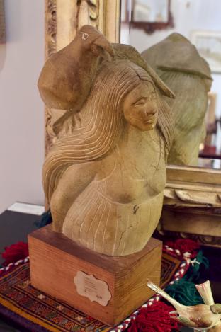 Hand carved stone sculpture