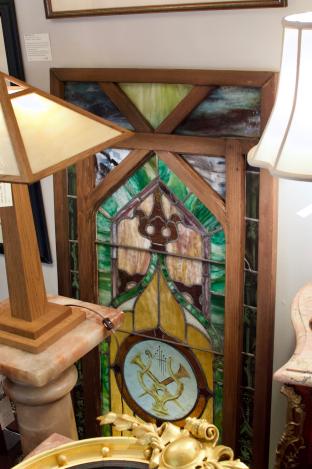 Large stained glass window panel