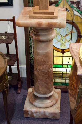 Italian solid brown marble pedestal stand