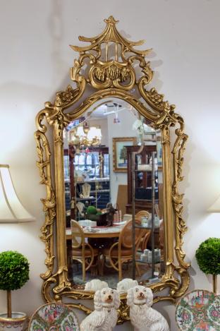 Rococo style giltwood mirror