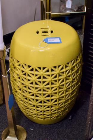 Yellow ceramic garden seat