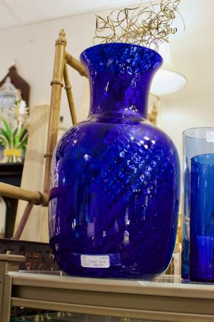 15” Cobalt blue vase
