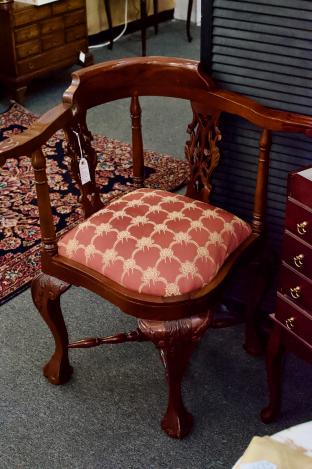 Beautifully carved mahogany corner chair
