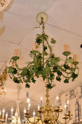 Tole grape chandelier