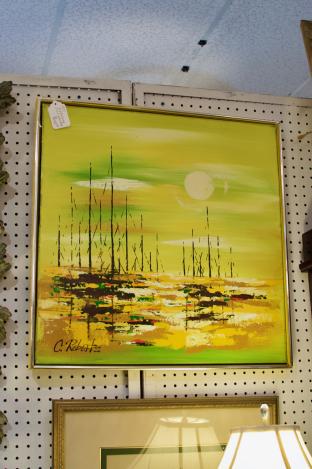 Mid century oil on canvas painting