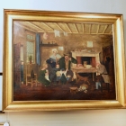 19th century oil on canvas, genre scene