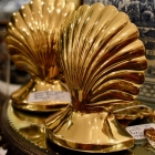 Beautiful solid brass shell bookends