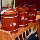 Vintage French 3pc canister set