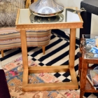 Gold mirror side table