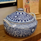 Blue & white lidded bowl