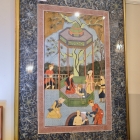 Mughal style painting on silk - court scene
