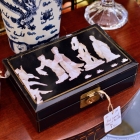 Black lacquered mother of pearl inlay box
