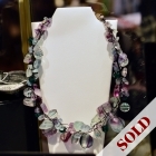 Fluorite gemstone wired necklace