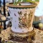 Beautiful vintage crackle glazed plant holder