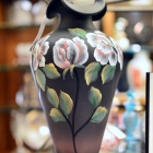 Fenton co platinum collection “Moonlit Poppies” vase