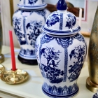 Blue & white porcelain chinoiserie ginger jar