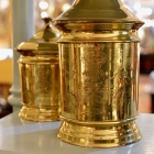 Large brass canister